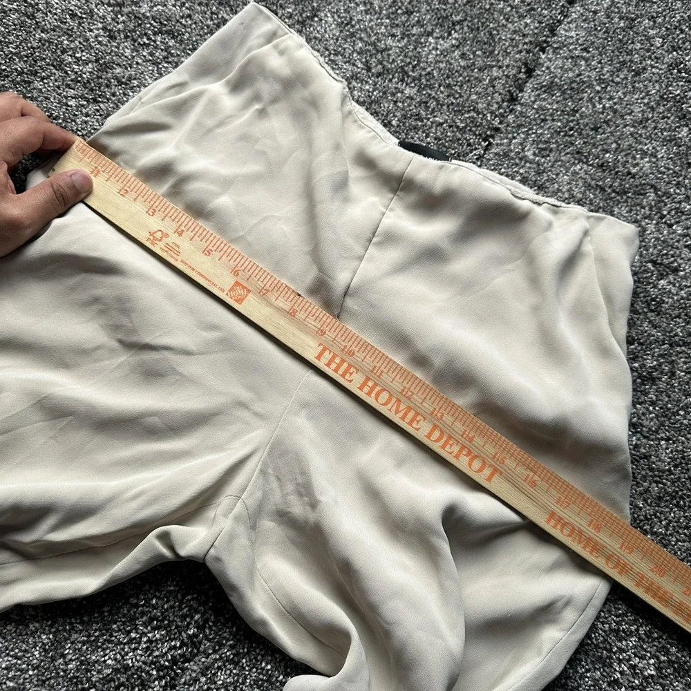 Giorgio Armani Dress Pants Womens 44 Beige Crepe Lined Relaxed Leg Italy Career - Picture 11 of 15